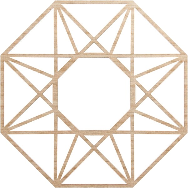 Ekena Millwork Guardian Wood Fretwork Pierced Ceiling Medallion, Alder, 22"OD x 8 1/2"ID x 3/8"T CMWP22X22X0375GDAL - main